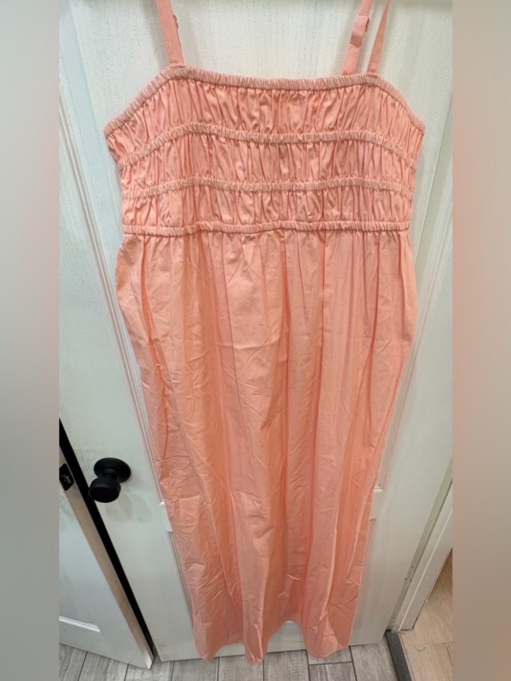 True Craft Peach Smocked Maxi